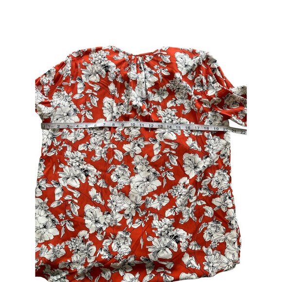 Stitch Fix Fun 2 Fun Womens Size Medium Blouse Floral Red Flouncy Top NW… - Picture 6 of 7